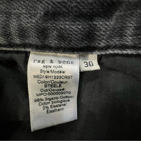 RAG & BONE FIT 2 slim Size 30 STEEL Gray color jeans Denim soft and comfortable - Picture 8 of 8